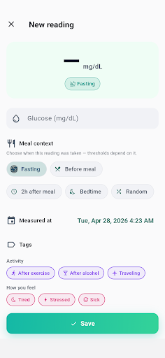 Glucose Diary - Daily Tracker screenshot 3