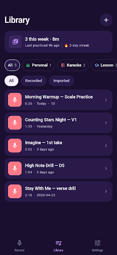 Vocal Recorder - Sing & Notes screenshot 2
