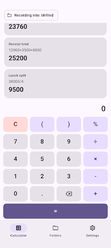 CalcNote: Calc Log & Folders screenshot 1
