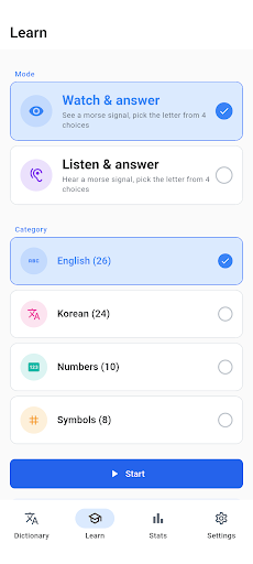 Morse Trainer: Korean+English screenshot 2