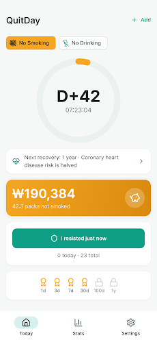 QuitDay: Quit Smoking & Drink screenshot 1