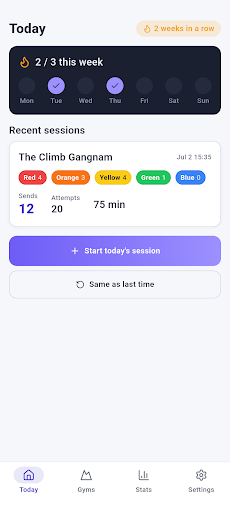 ClimbLog: Climbing Workout Log screenshot 1