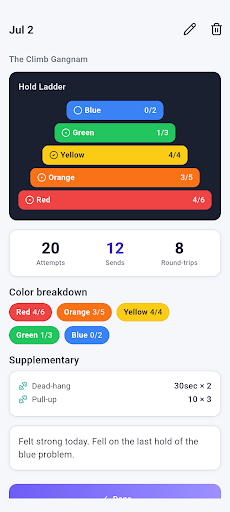 ClimbLog: Climbing Workout Log screenshot 3