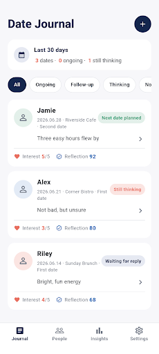 DateNotes: Dating Journal screenshot 1