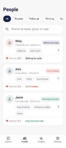 DateNotes: Dating Journal screenshot 3