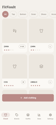 FitVault - Size & Fit Tracker screenshot 1