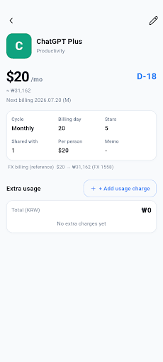 SubsCount: Subscriptions screenshot 2